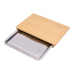 Tabua 40cm por 28cm Ecokitchen Com Bandeja Inox Para Churrasco